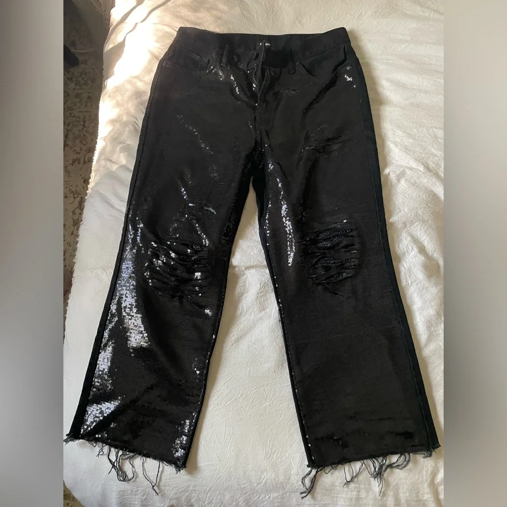 Express Black High-Rise Straight Ankle Pants - Picture 2 of 8